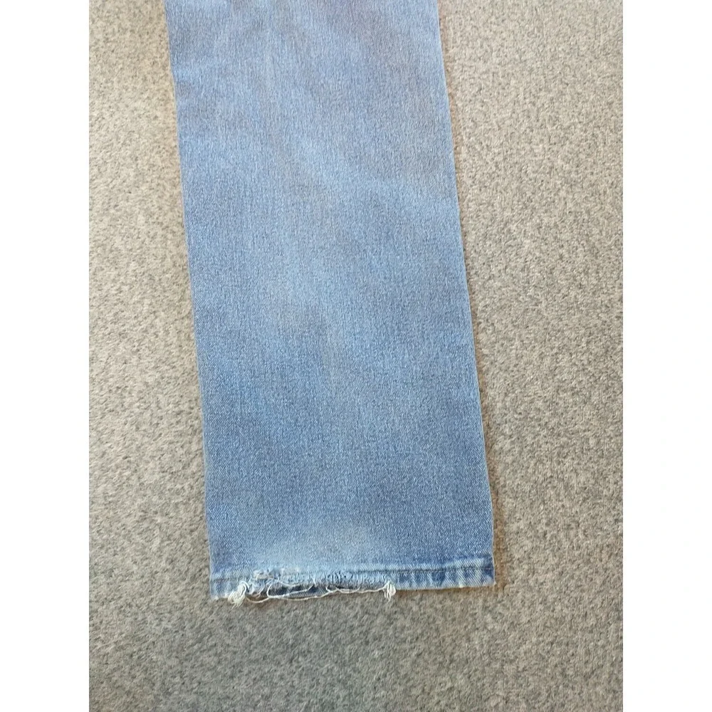 Wrangler 9760WDR Mens Light Wash Straight Leg Denim Jeans Blue 34x33 Distressed